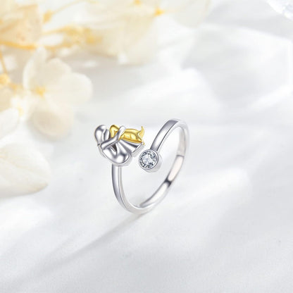 El anillo para perro — plata de ley 925 con zirconia