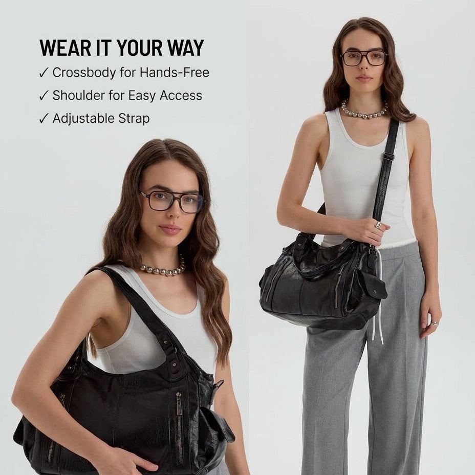 Bolso Tote Casual "Marlow" con Bolsillos Frontales