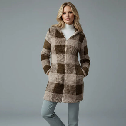 Willow™ | Abrigo de forro polar a cuadros con capucha para mujer