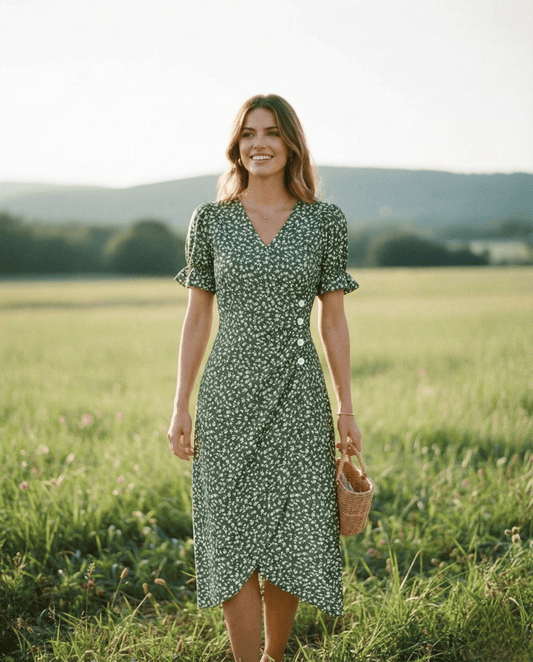 Vestido Carolina - Diseño Fresco de Corte Acampanado
