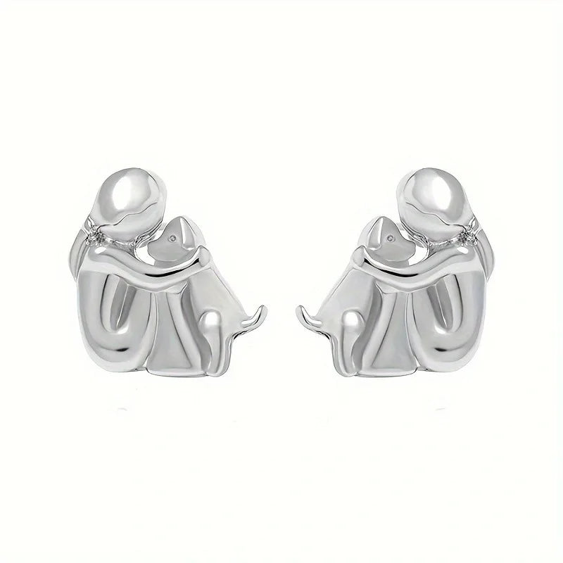 Los aretes Hug — plata y