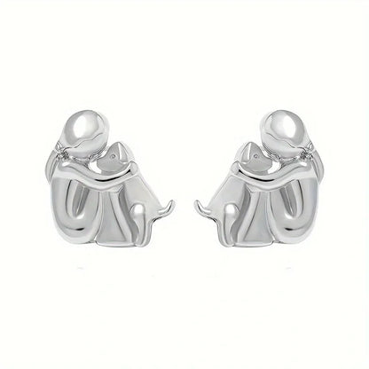 Los aretes Hug — plata y