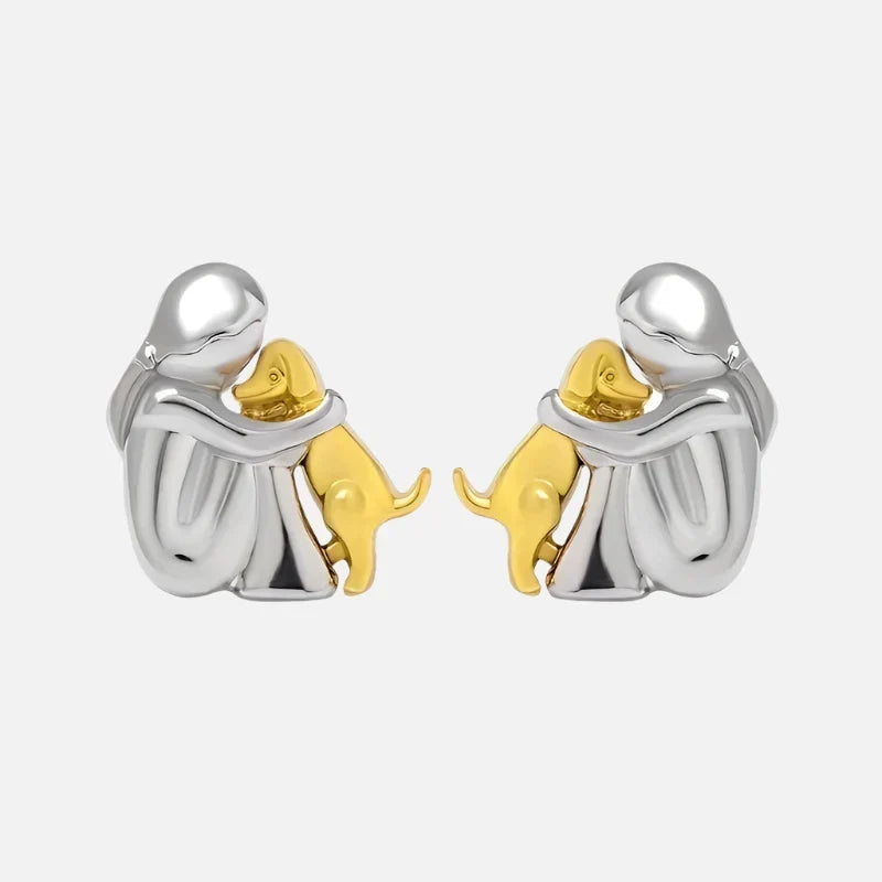 Los aretes Hug — plata y