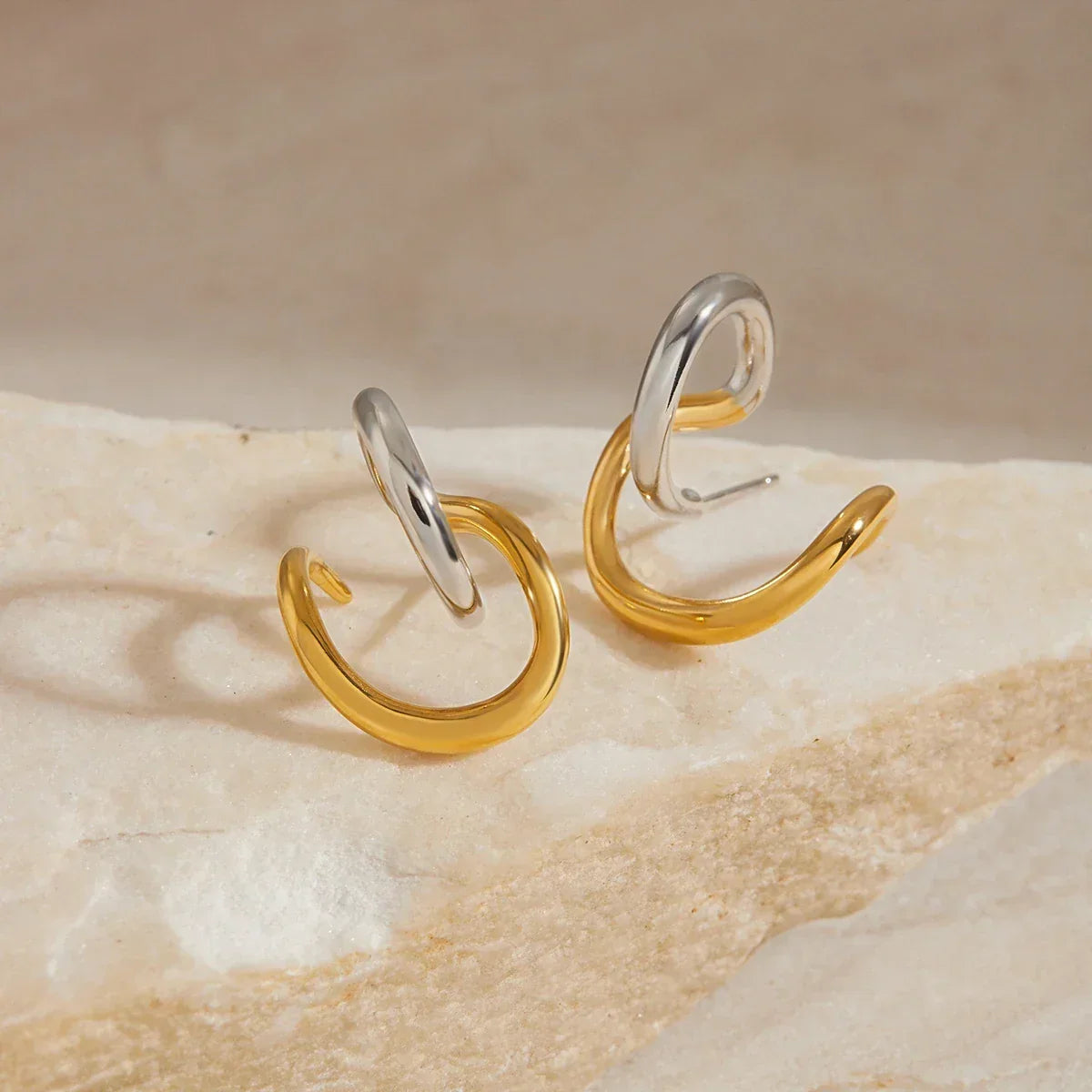 Entwined Two-Tone Earrings - Aurora Classics