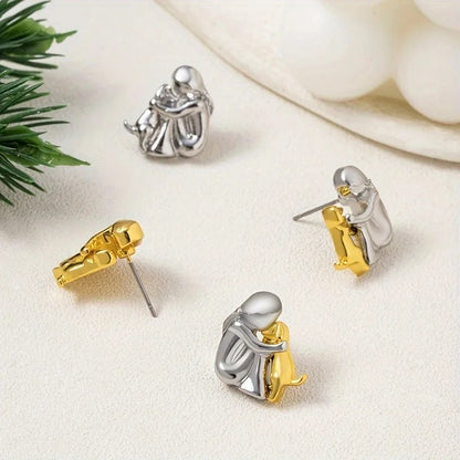 Los aretes Hug — plata y