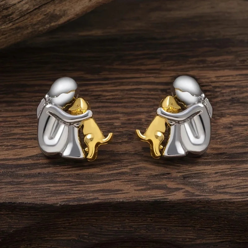 Los aretes Hug — plata y