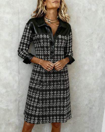 Vestido Helena - Diseño Estructurado con Patrón Geométrico